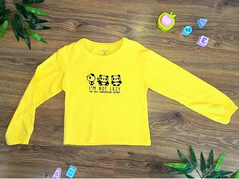I'M NOT LAZY 723419 YELLOW ALG გრძელ მკლავიანი მაისური