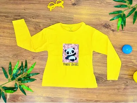 PANDA LOVERS 623405 YELLOW ALG გრძელ მკლავიანი მაისური