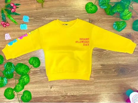 BEARS FLOWERS DAY 623544 YELLOW ALG გრძელ მკლავიანი მაისური