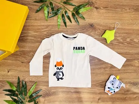 Panda Squad White 123407 ALG გრძელ მკლავიანი მაისური