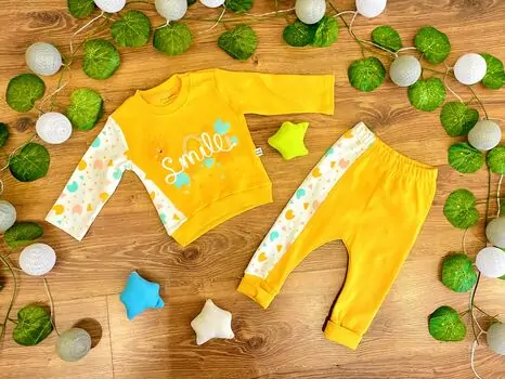 Smile 2in1 Set Maibella Yellow 01-501 საბავშვო ტანსაცმლის ნაკრები