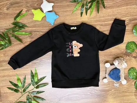 Lovely Bear Black ALG 623145 გრძელ მკლავიანი პულოვერი
