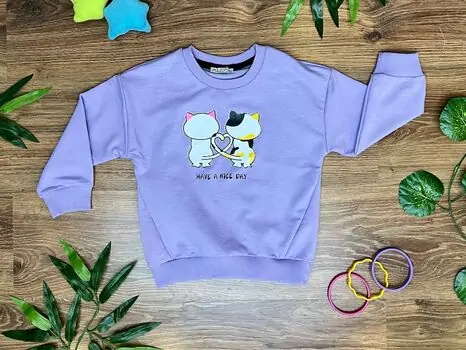 Lovely Cats Purple ALG 623440 გრძელ მკლავიანი მაისური