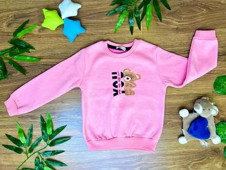 Lovely Bear Pink ALG 623145 გრძელ მკლავიანი პულოვერი