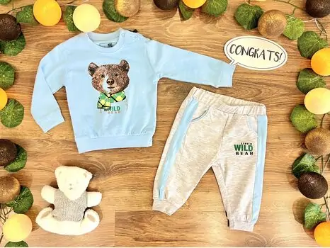 Little Wild Bear Set 2in1 Blue 122033 ALG თბილი ორეული