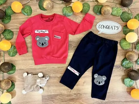 FUNNY KOALA Set 2in1 Red 122031 ALG თბილი ორეული