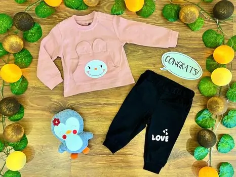 LOVE Baby Set 2in1 Pink 522007 ALG თბილი ორეული