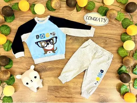 DOG Set 2in1 BLUE 122030 ALG თბილი ორეული