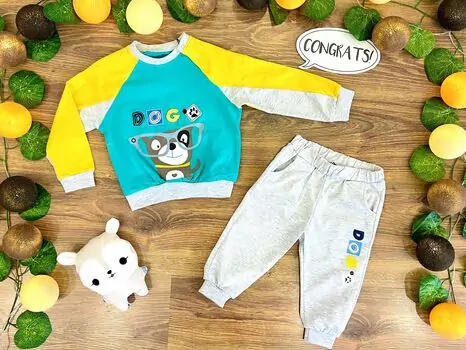 DOG Set 2in1 TURQOISE 122030 ALG თბილი ორეული