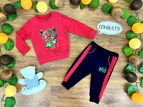 Little Wild Bear Set 2in1 Red 122033 ALG თბილი ორეული