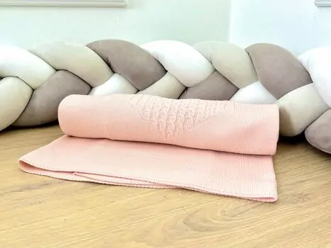 Bobix Knitted Baby Blanket Pink 11079 ჩვილის პლედი, 2 image