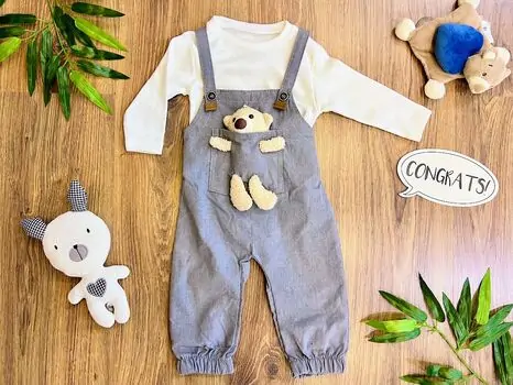 Lovely Bear Overalls MURATBABY Silver 7251 კომბინიზონი