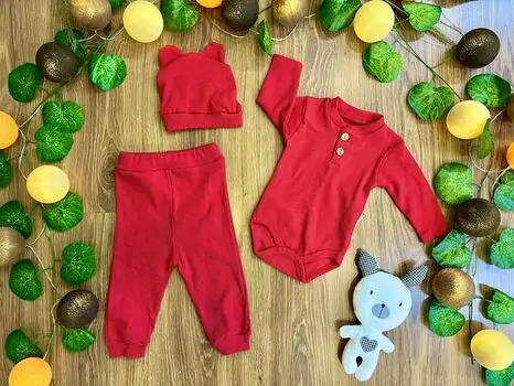 Lovely Romper Set For Baby MURATBABY Red 6454 საბავშვო ტანსაცმლის ნაკრები