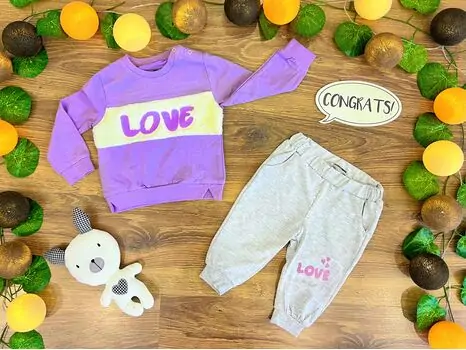 LOVE Set 2in1 PURPLE 522010 ALG თბილი ორეული