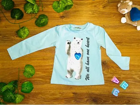 We All Have One Heart 623401 BLUE ALG გრძელ მკლავიანი მაისური