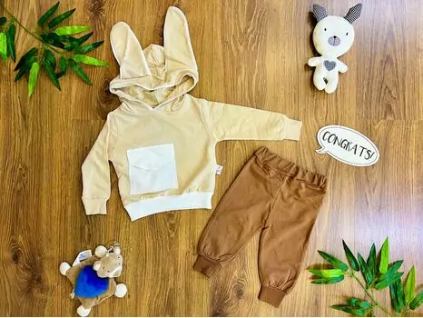 Lovely Bunny Set MURATBABY Beige 6083 საბავშვო ტანსაცმლის ნაკრები