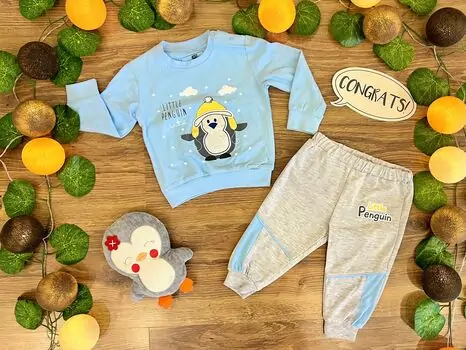 Little Cute Penguin Set 2in1 Blue 122036 ALG თბილი ორეული