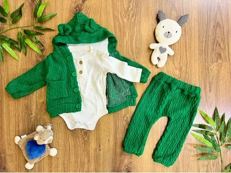Lovely Baby Set MURATBABY Green 7186 საბავშვო ტანსაცმლის ნაკრები