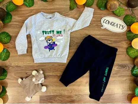 Trust me, i'm a Pilot Set 2in1 Grey 122032 ALG თბილი ორეული
