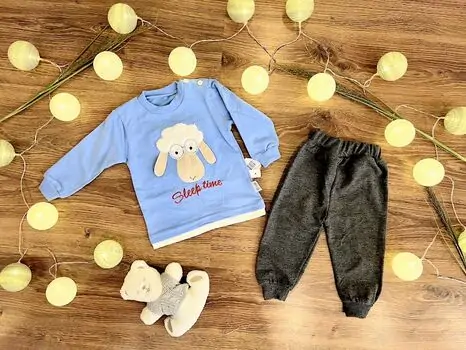 Lovely Sheep Set MURATBABY 6174 საბავშვო ტანსაცმლის ნაკრები Sky Blue