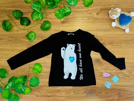 We All Have One Heart 623401 BLACK ALG გრძელ მკლავიანი მაისური