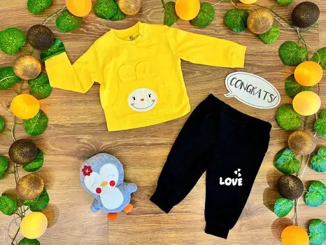 LOVE Baby Set 2in1 Yellow 522007 ALG თბილი ორეული