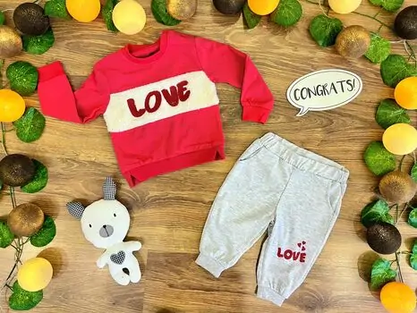 LOVE Set 2in1 RED 522010 ALG თბილი ორეული