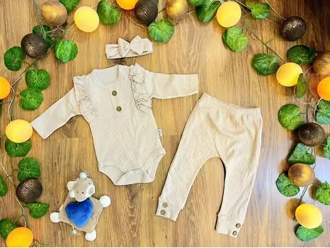 Princess Baby Set MURATBABY Beige 6882 საბავშვო ტანსაცმლის ნაკრები