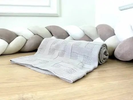 KNITTED BABY BLAKET GREY TAFYY 12029 ჩვილის პლედი