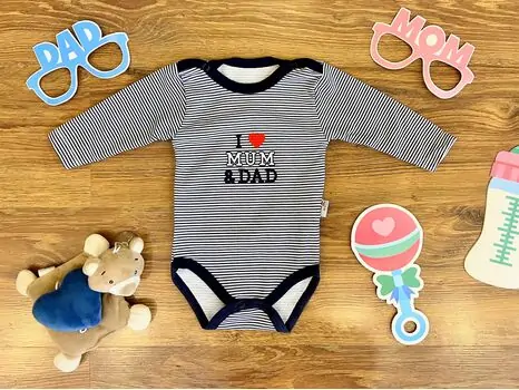 I Love Mum and Dad Black 7083 Muratbaby ჩვილის ბოდე