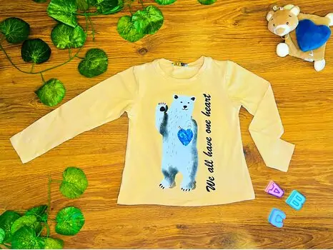 We All Have One Heart 623401 YELLOW ALG გრძელ მკლავიანი მაისური