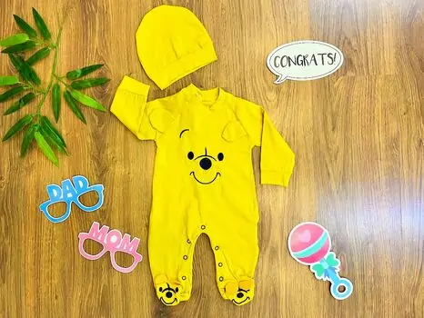 Lovely Bear Romper MURATBABY 5437 Yellow ახალშობილის რომპერი