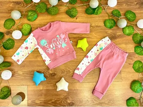 Smile 2in1 Set Maibella Dark Pink 01-501 საბავშვო ტანსაცმლის ნაკრები