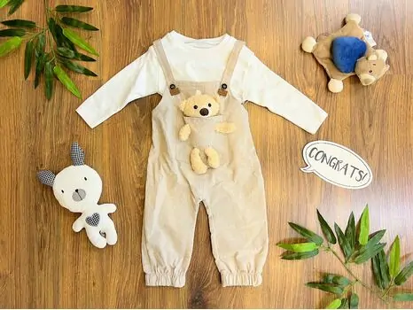 Lovely Bear Overalls MURATBABY Beige 7251 კომბინიზონი