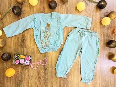 "You Are Beautiful" Set MURATBABY Light Blue 6857 საბავშვო ტანსაცმლის ნაკრები