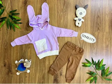 Lovely Bunny Set MURATBABY Light Pink 6083 საბავშვო ტანსაცმლის ნაკრები