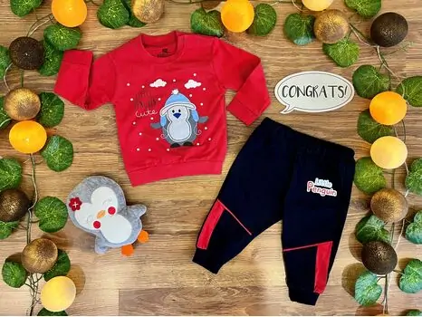 Little Cute Penguin Set 2in1 Red 122036 ALG თბილი ორეული
