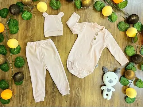 Lovely Romper Set For Baby MURATBABY Beige 6454 საბავშვო ტანსაცმლის ნაკრები