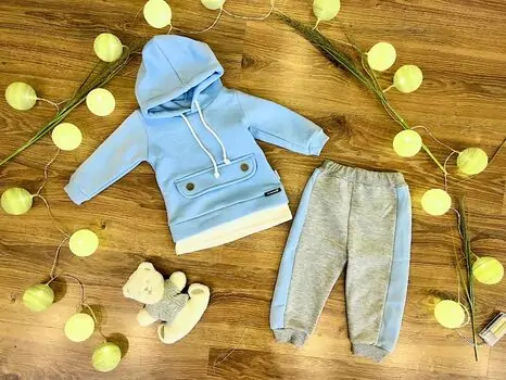 Hood Set Sky Blue MURATBABY 7259 საბავშვო ტანსაცმლის ნაკრები