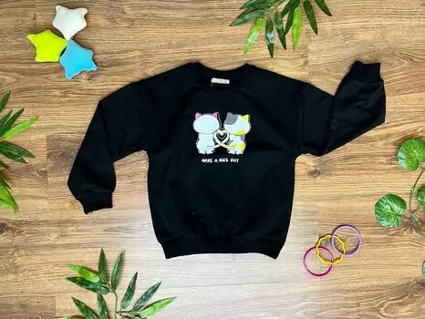 Lovely Cats Black ALG 623440 გრძელ მკლავიანი მაისური