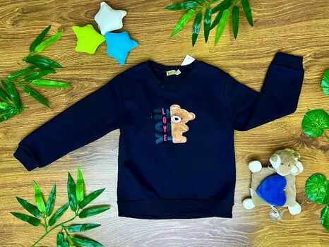 Lovely Bear Blue ALG 623145 გრძელ მკლავიანი პულოვერი