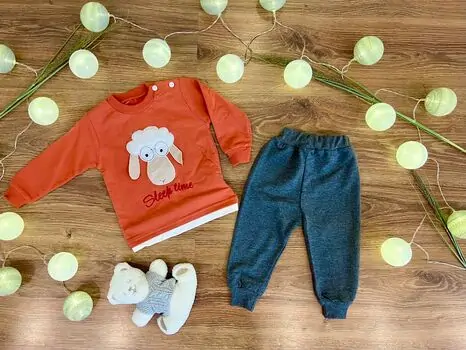 Lovely Sheep Set Red  MURATBABY 6174 საბავშვო ტანსაცმლის ნაკრები