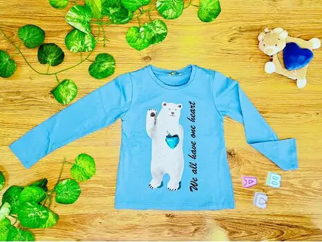 We All Have One Heart 623401 BLUE ALG გრძელ მკლავიანი მაისური
