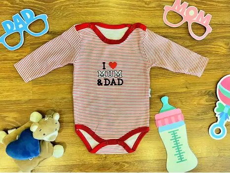 I Love Mum and Dad Red 7083 Muratbaby ჩვილის ბოდე