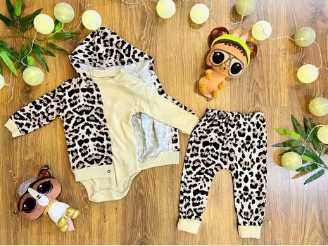 Cute Leopard Set MURATBABY 7284 საბავშვო ტანსაცმლის ნაკრები