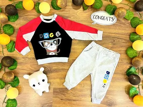 DOG Set 2in1 Red 122030 ALG თბილი ორეული