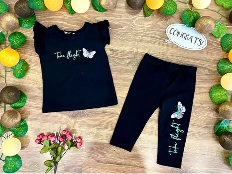 Take Flight 2in1 Black Set 622637 ALG საბავშვო მაისური და ელასტიკი