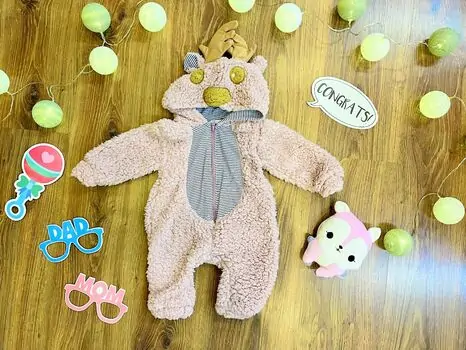 Lovely Deer Romper MURATBABY 7279 Pink ახალშობილის რომპერი