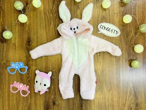 Lovely Rabbit Romper MURATBABY 4674 Pink რომპერი