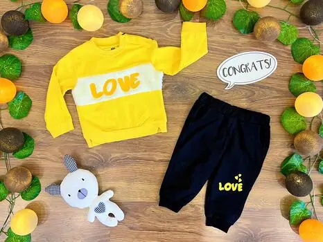 LOVE Set 2in1 YELLOW 522010 ALG თბილი ორეული